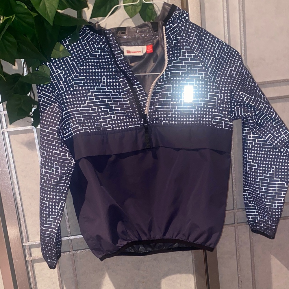 Navy and White Kids Raincoat